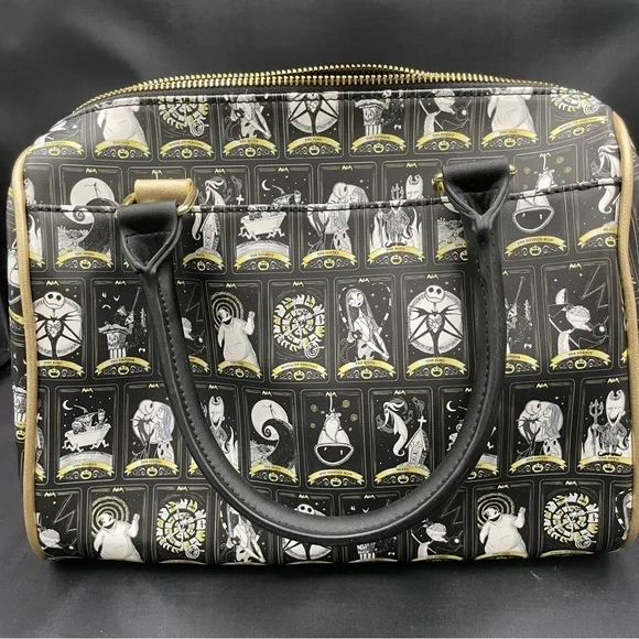 Disney The Nightmare Before Christmas Tarot Card Black and Gold Satchel